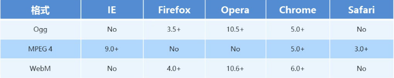 video支持的格式